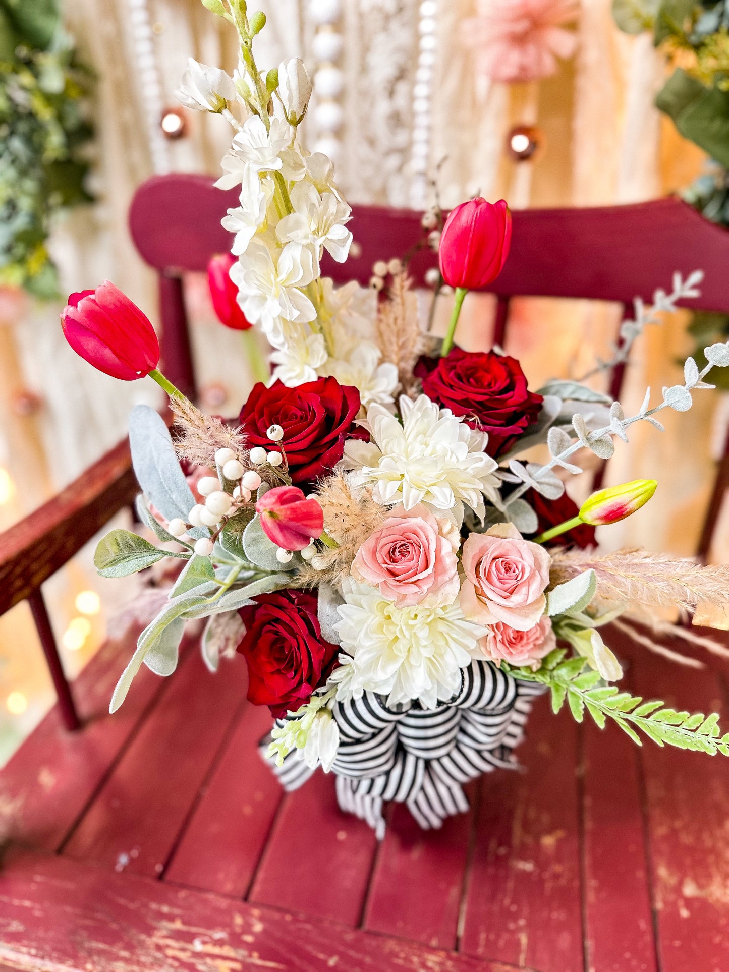 Live + Faux Real-Touch Keepsake Floral Bouquet