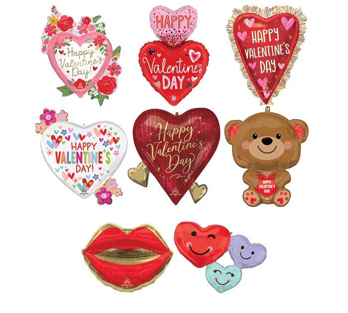 14" V-Day Stick Balloon - Air Filled