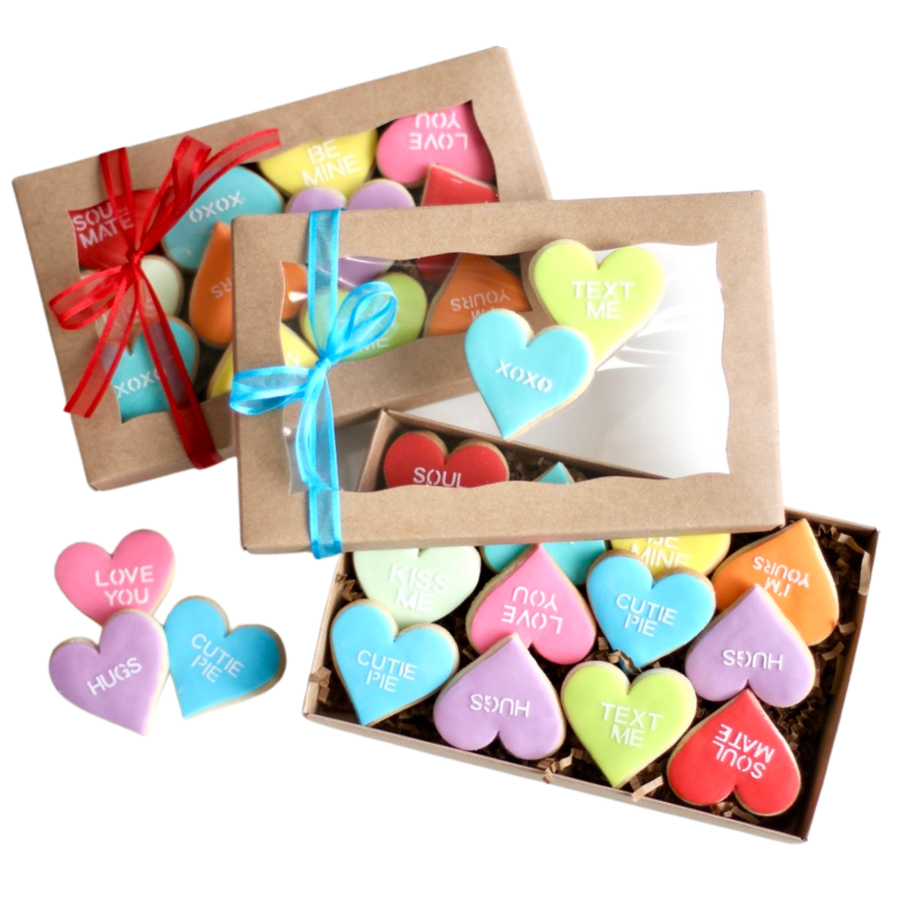 Mini Conversation Heart Boxed Cookie Set