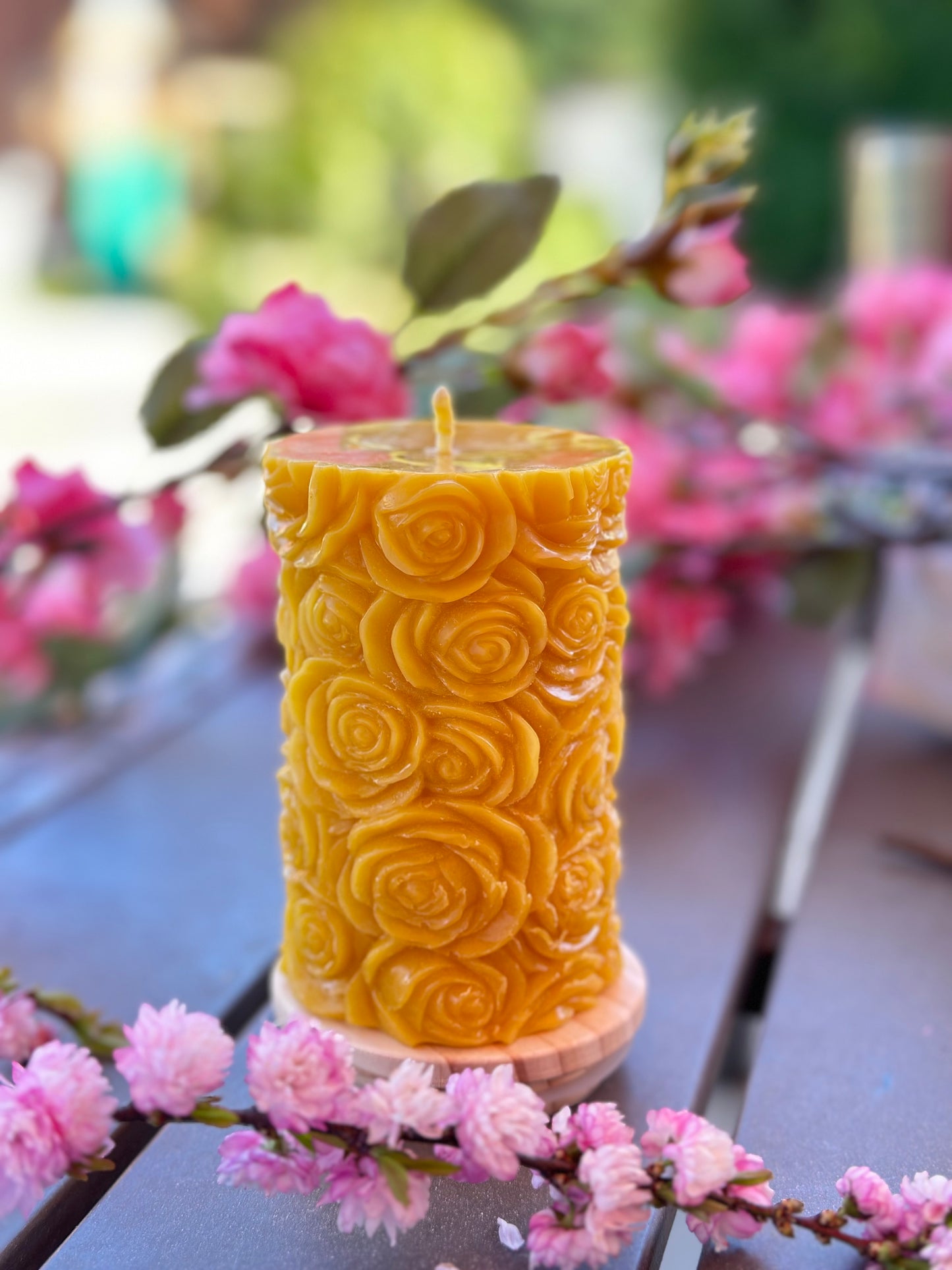 Beeswax Thick Roses Flower pillar