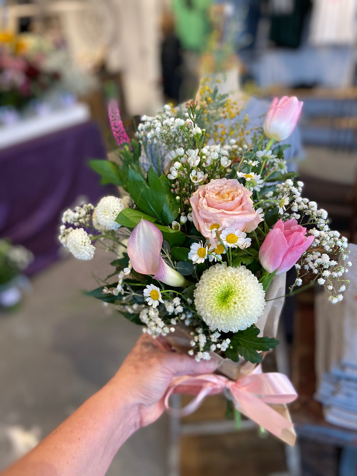 “The Cup Overfloweth” Petite Floral Bouquet