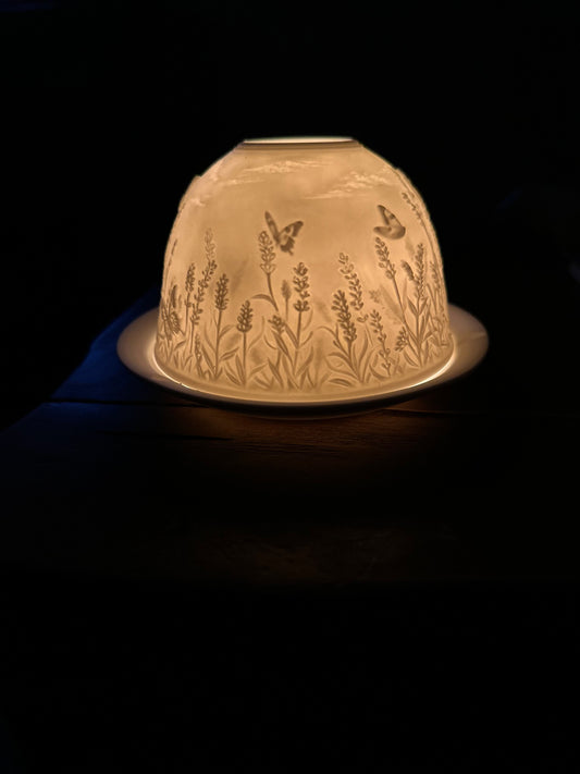 Tealight Ceramic Dome Luminary w/ 1 Tealight