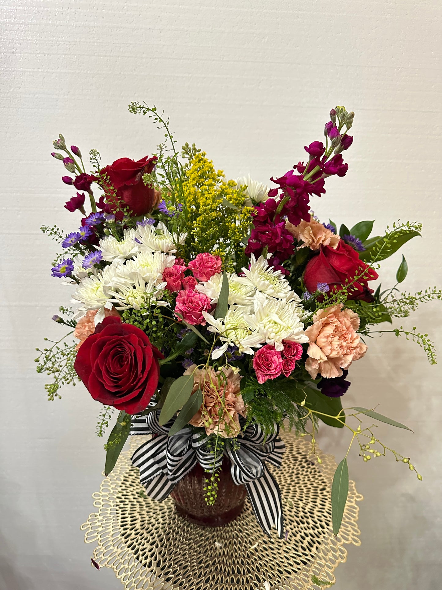 Live + Faux Real-Touch Keepsake Floral Bouquet