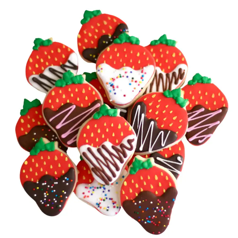 6 Ct. Chocolate Covered Strawberry COOKIES Gift Box Set